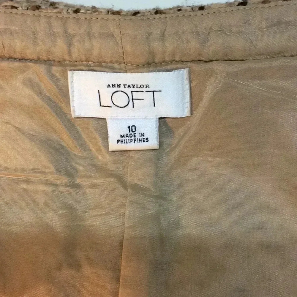 LOFT Brown, Tan & Cream Skirt Size 10 - Picture 5 of 8